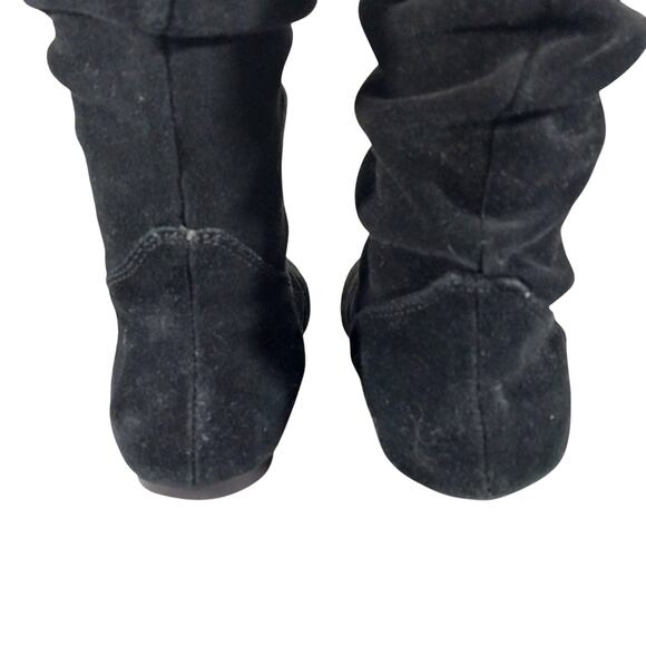 STEVE MADDEN! NO HEEL BLACK GENUINE SUEDE LEATHER SLOUCHY BOHO BOOTS! SZ 6M - Picture 7 of 11
